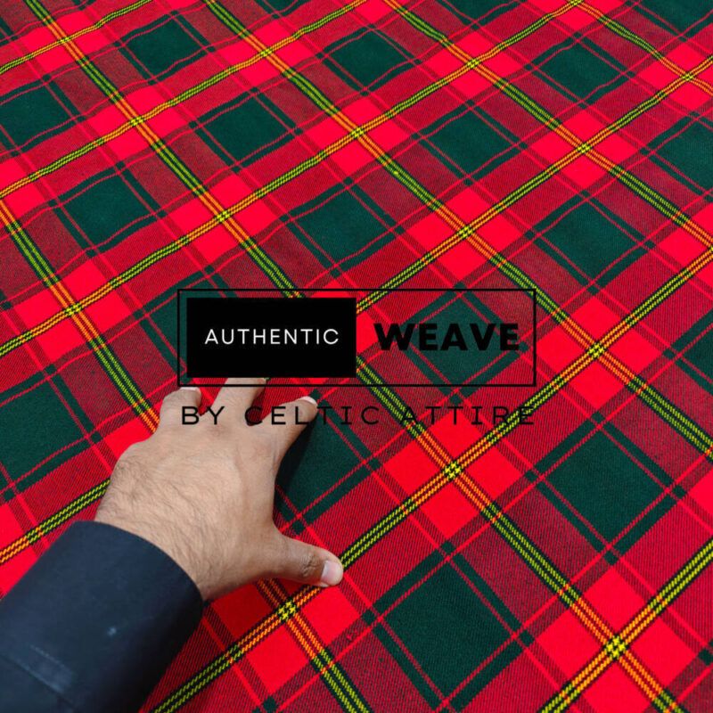 Ulster Red Modern Tartan Fabric