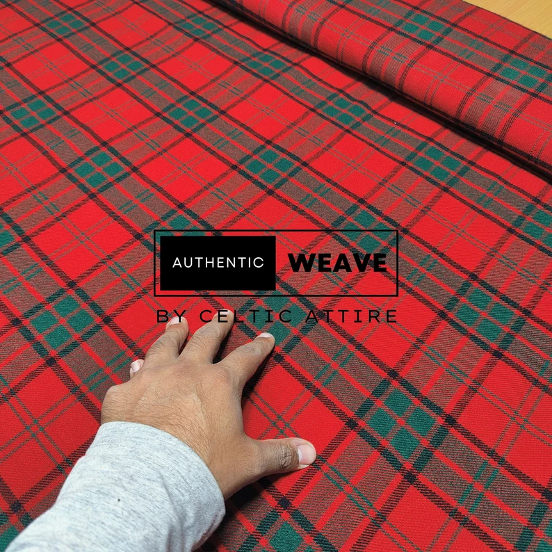 Robertson Red Modern Tartan Fabric Robertson Red Modern Tartan Fabric