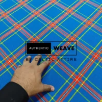 Welsh Blue Tartan Fabric