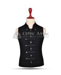 Black Wool Punk Rock Gothic Sleeveless Jacket