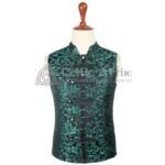 Green Brocade Punk Rock Gothic Vest