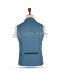 Lovat Blue Wool Punk Rock Waistcoat