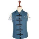 Lovat Blue Wool Punk Rock Waistcoat