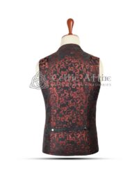 Red Brocade Gothic Punk Rock Vest