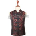 Red Brocade Gothic Punk Rock Vest