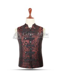 Red Brocade Gothic Punk Rock Vest