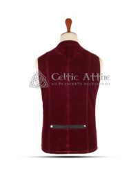 Red Vine Velvet Punk Rock Sleeveless Jacket