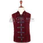 Red Vine Velvet Punk Rock Sleeveless Jacket