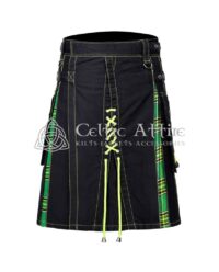 Black Hybrid Utility Fashion Kilts