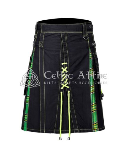 Black Hybrid Utility Fashion Kilts