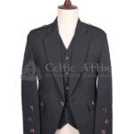 Charcoal Gray Barathea Wool Argyll Jacket & Waistcoat