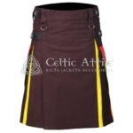 Brown Cotton Hybrid LGBTQ Pride Utility Kilt