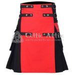 Red Black Cotton Hybrid Utility Kilt