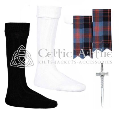 Scottish Angus Flashes - Socks and Kilt Pin