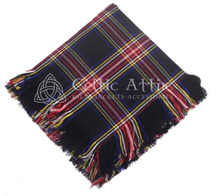 Mens Scottish Black Stewart Tartan Flyplaid