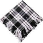 Mens Scottish White Black Rob Roy Tartan Flyplaid