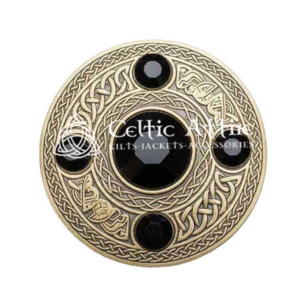 Scottish Fly plaid Brooch Pin Black Crystal Scottish Fly plaid Brooch Pin Black Crystal