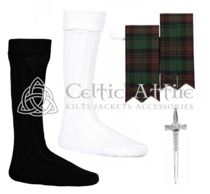 Scottish Brown Watch Flashes - Socks and Kilt Pin