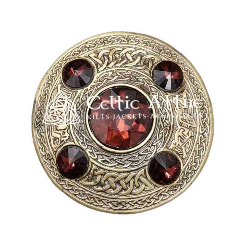 Scottish Fly plaid Brooch Pin Brown Crystal Scottish Fly plaid Brooch Pin Brown Crystal