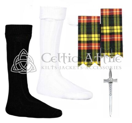 Scottish Buchanan Flashes - Socks and Kilt Pin