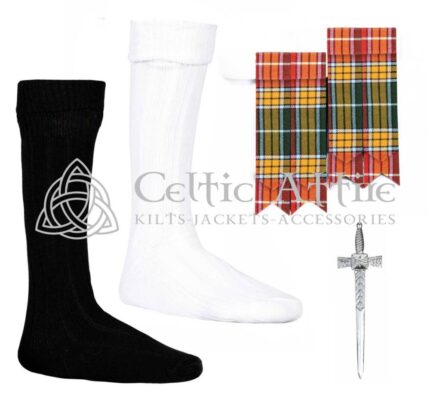 Scottish Buchanan Ancient Flashes - Socks and Kilt Pin
