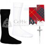 Scottish Cameron Red Flashes - Socks and Kilt Pin