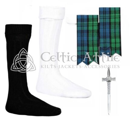 Scottish Campbell Ancient Flashes - Socks and Kilt Pin