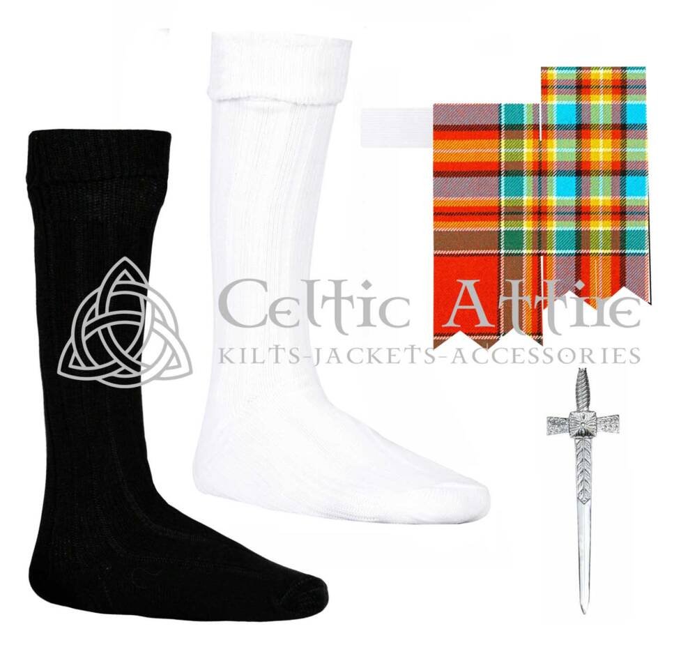 Scottish Chattan Ancient Flashes - Socks and Kilt Pin Scottish Chattan Ancient Flashes - Socks and Kilt Pin