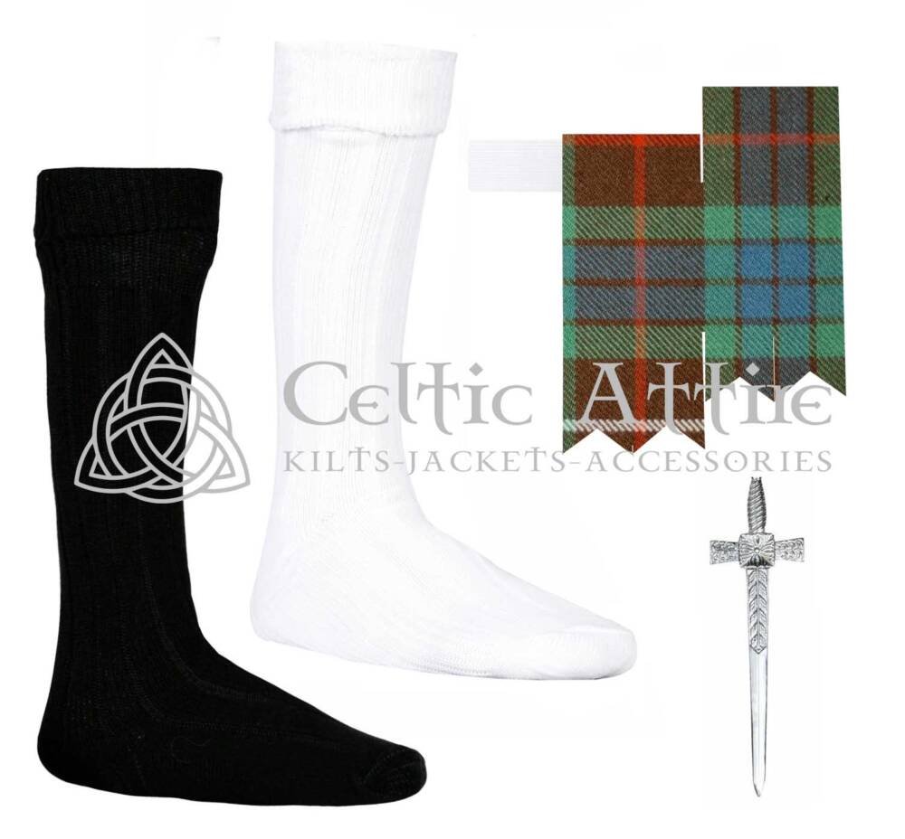 Scottish Frazer Hunting Flashes - Socks and Kilt Pin Scottish Frazer Hunting Flashes - Socks and Kilt Pin