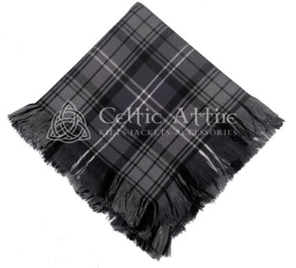 Mens Scottish Hamilton Grey Tartan Flyplaid