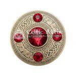 Scottish Fly plaid Brooch Pin Red Crystal