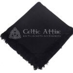 Mens Scottish Solid Black Tartan Flyplaid