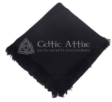 Mens Scottish Solid Black Tartan Flyplaid