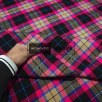 MacMillan Black Muted Tartan Fabric