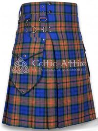 Irish County tartan utility kilt for men with cargo pockets front view