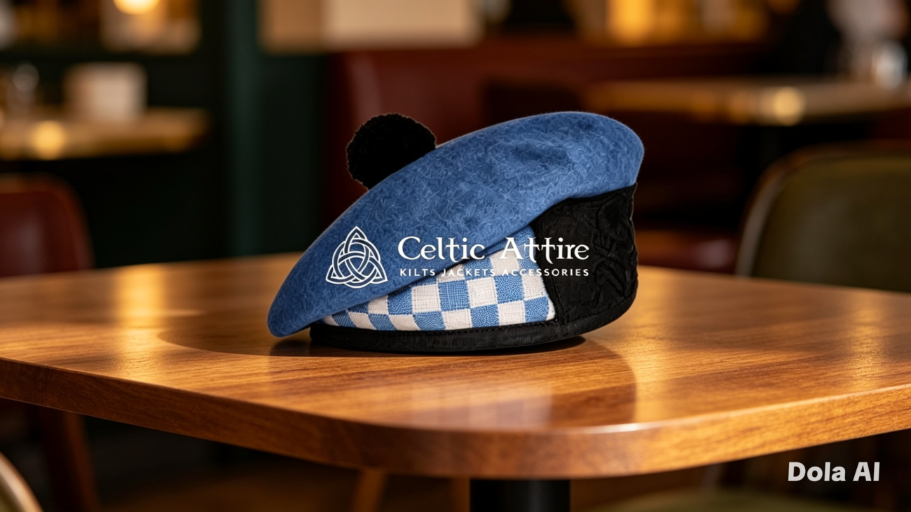 Sky Blue Wool Balmoral Scottish Military Bonnet Hat