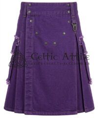 Heavy Drilled Denim Utility Kilt – Tactical Workwear Kilt, Black Or Blue, Custom Fit - Image 12