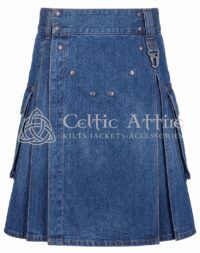 Heavy Drilled Denim Utility Kilt