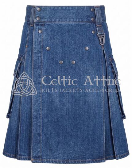 Heavy Drilled Denim Utility Kilt